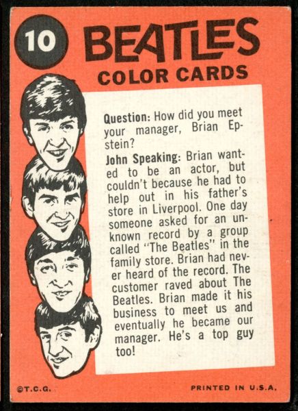 1964 Topps Beatles Color